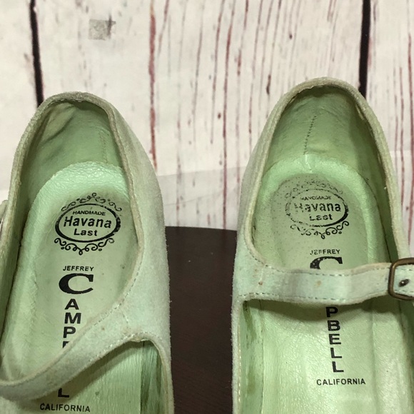 JEFFREY CAMPBELL NIGHT WALK  Mint Green Suede Leather heelless Platforms 7 - Picture 10 of 15